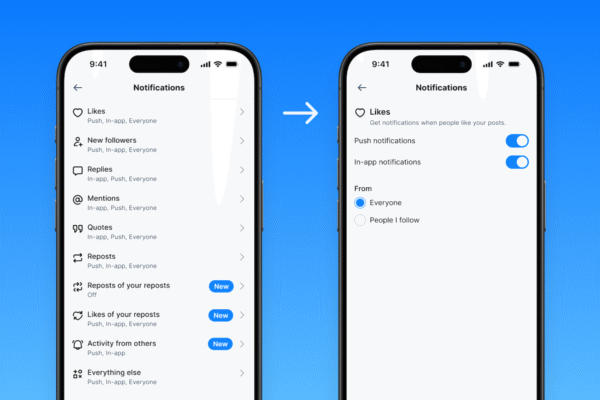 Bluesky users can customize their notifications, including activity alerts from their favorite accounts