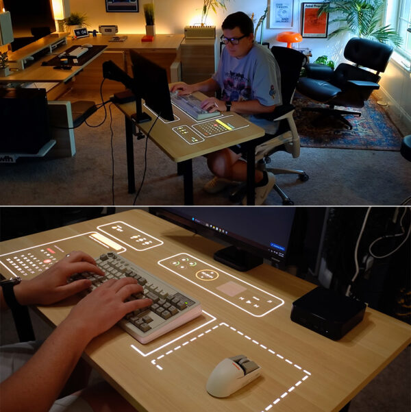 Innovative Glow Desk Transforms Plain Wooden Desk Into a Vibrant, Interactive Display