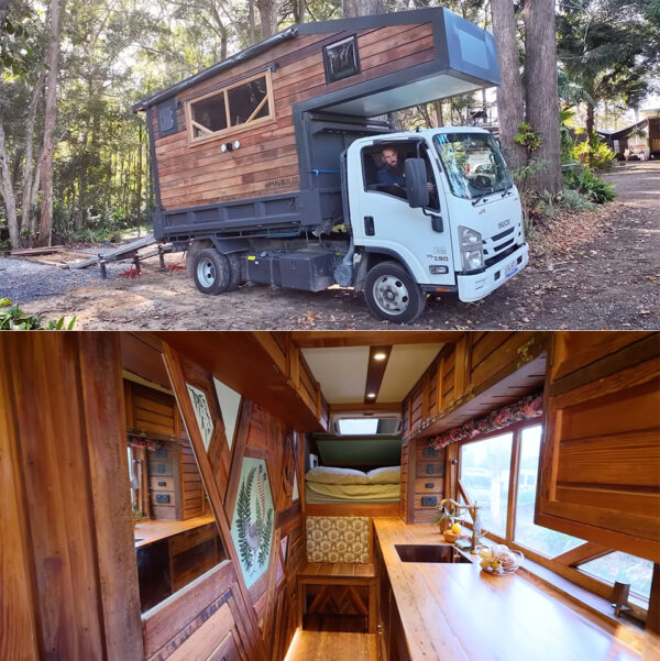 Dump Truck Turned Tiny Home is a Mobile Masterpiece