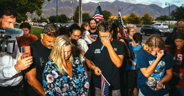 Scenes From Charlie Kirk’s Impromptu Memorial in Utah
