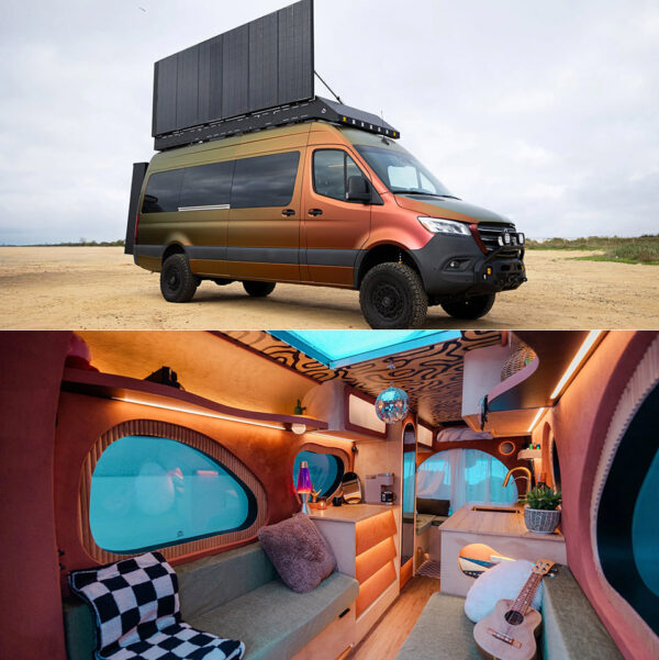 Vanedelic Camper Van Rewires Road Life with a Massive Landship Solar Sail