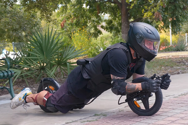 Jake Carlini’s Electric Bike Suit Showcases a Wild Ride on Human Power