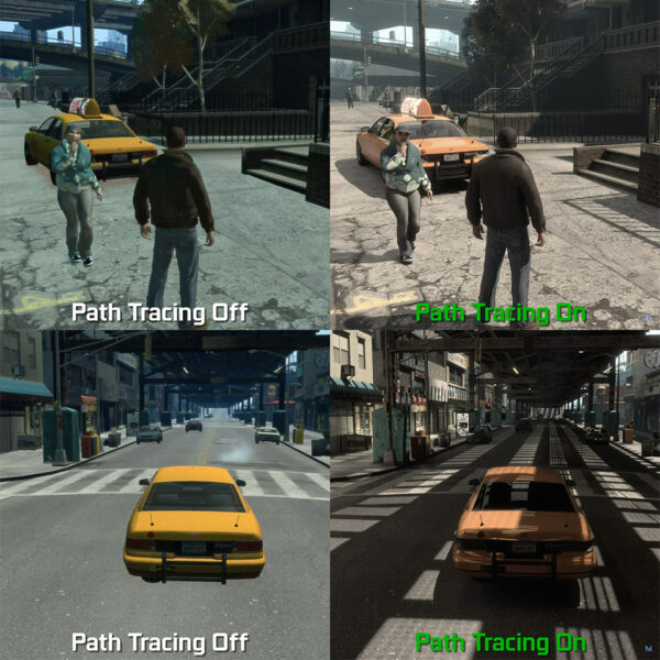 A Side-by-Side Look at Vanilla Grand Theft Auto 4 Versus RTX Remix Path Tracing