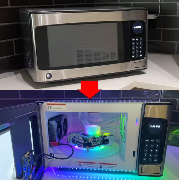 Modder Uses Real Microwave to Build What Could be the World’s Strangest Gaming PC