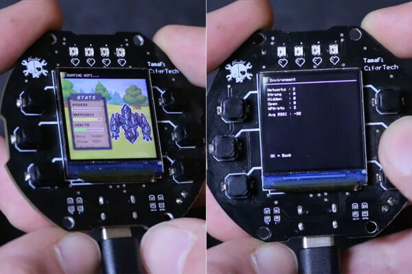 Custom-Built TamaFi Virtual Pet Hunts for WiFi Signals