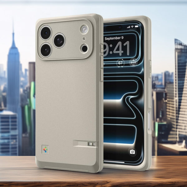 Spigen Classic LS MagFit Case Turns your iPhone 17 Pro into a Pocket-Sized Macintosh 128K.