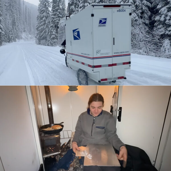 USPS Electric Cargo Trike Gets Transformed Into a Micro Camper Fit for an Alaskan Winter