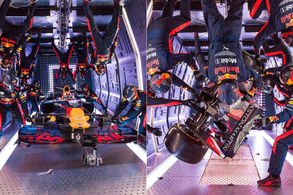 Mechanics Float Through Red Bull’s Zero-G Formula 1 Pit Stop