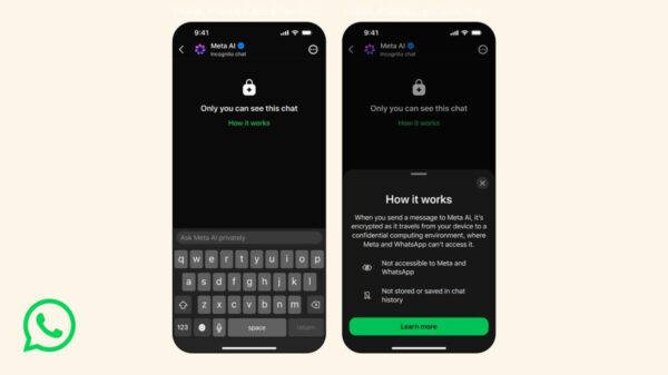 WhatsApp adds an incognito mode in Meta AI chats